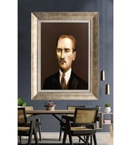 Gümüş Çerçeveli Atatürk Tablo za324