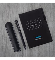 Kişiye Özel Bankacı Temalı Siyah Defter & Siyah Roller Kalem