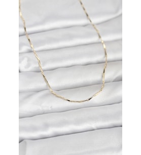 CM 14K Gold Renk Çubuk Kesme Zincir Model 60 cm Kadın Kolye
