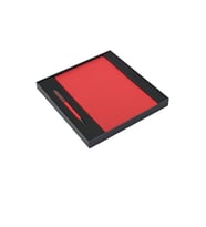 Kutulu Soft Deri Defter Ve Roller Kalem (Kırmızı)