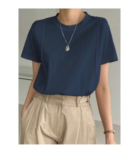 Kadın Kısa Kollu Çizgi Detaylı Basic Tişört Süprem Kumaş Yazlık Rahat T-Shirt