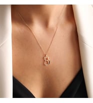 Altın Kedi Kolye Onix Stone (Çok Renkli)