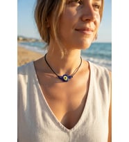Handmade Bohem Tarz Mavi Göz Nazar Kolye 5886 - SSSSSS8579-4485