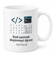 Bilgisayar Mühendisi Hediyesi Yazılım Temalı Özel Tasarım Baskılı Porselen Kupa Bardak