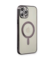 iPhone 12 Pro Kılıf Magneticsafe Lazer Silikon - Siyah