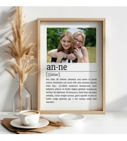 Çocuk Kalbi Atölyesi - Minimalist Fotoğraflı Anne Tanımı Tasarım Tablo, Anneler Günü Hediyesi, Anneler Günü Tablosu (Ahşap)