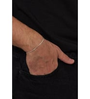 1,5mm Küp 925 Ayar Gümüş Erkek Zincir Bileklik Veb-5284119