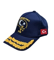 F16 TURKISH AIR FORCE LACİVERT ÇİFT DEFNE DALI İŞLEMELİ