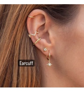 Heppii Altın Kaplama Gold İnce Earcuff Sıkıştırma Kıkırdak