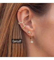 Heppii Altın Kaplama Gold İnce Earcuff Sıkıştırma Kıkırdak (Çok Renkli)