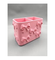 Alvera Fiyonk Desenli Bölmeli Kalemlik – 3D Baskı Masaüstü Organizer - Pembe