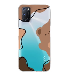 Oppo A52/A72/A92 Uyumlu Ayıcık Tasarımlı Şeffaf Telefon Kılıfı