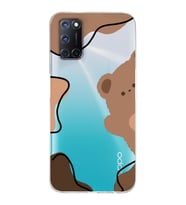 Oppo A52/A72/A92 Uyumlu Ayıcık Tasarımlı Şeffaf Telefon Kılıfı