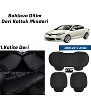 Renault Fluence 2009-2017 Siyah Deri Oto Koltuk Minderi