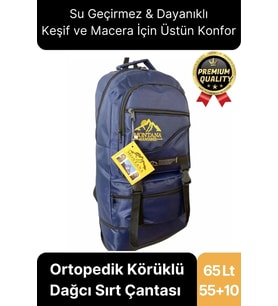 65 Lt Ortopedik Dayanıklı Büyük Boy Çok Gözlü Su Geçirmez Körüklü Kamp Trekking Outdoor Sırt Çantası
