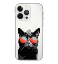 PrintiFy iPhone 13 Pro ile Uyumlu Kedi 3 Kamera Korumalı Şeffaf Kılıf