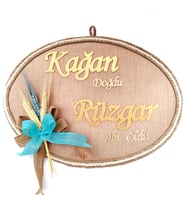 Lora Davet Bebek kapı süsü, Hastane kapı süsü, Duvar süsü,  Bebek çelengi (1 Adet) Mavi - 36228
