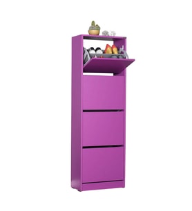 Adore Mobilya Flat Duo 4 Katlı Ayakkabılık-Mor 51x157x26 cm (GxYxD)
