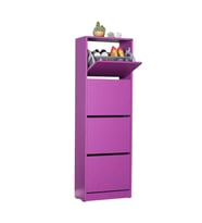 Adore Mobilya Flat Duo 4 Katlı Ayakkabılık-Mor 51x157x26 cm (GxYxD)