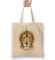 Geometric Animal Lion Bez Çanta Uzun Saplı