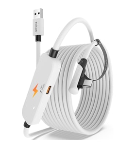 6M USB 3.0 VR Link Kablosu Meta Quest 3S/3/Quest 2 Uyumlu Ekstra Şarj Portlu Beyaz