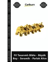 Özel Üretim Lüks Dekoratif Modern Gold Obje Hediye Fil Tasarımlı Biblo Büyük Boy Seramik Parlak Altı