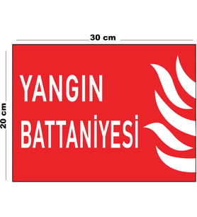 Metal Yangın Battaniyesi 20cm x 30cm A4 Büyüklüğünde Uyarı Levhası Yönlendirme Tabelası