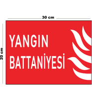 Metal Yangın Battaniyesi 20cm x 30cm A4 Büyüklüğünde Uyarı Levhası Yönlendirme Tabelası