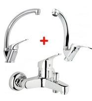 Mix Banyo Bataryası Lavabo - Evye 3 Lü Avantajlı Set