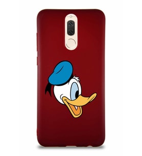 Huawei Mate 10 Lite Soft Premier Kapak Donald Duck-F Tasarımlı Silikon Kılıf - Mürdüm (Şeffaf)