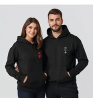 Sevgililer Günü Özel Kombin, 2 Ürün Kapüşonlu Hoodie Sweatshirt (Siyah)
