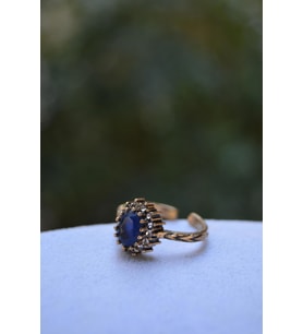 STONEAGE Oval Safir Ayarlanabilir Kadın Yüzük