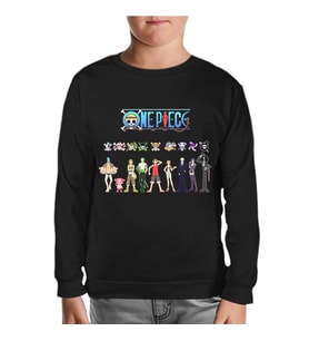One Piece Siyah Çocuk Sweatshirt