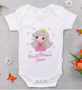 BK Kids İsimli Küçük Prenses Tasarımlı Bebek Body Zıbın - Model 1