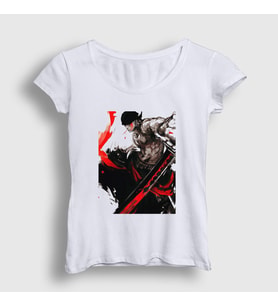 Presmono Kadın Beyaz Zoro Anime One Piece T-Shirt 136232tt