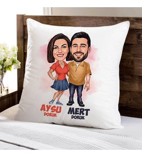 Kişiye Özel Her Zaman Yanındayım Sevgilim Karikatürlü Yastık