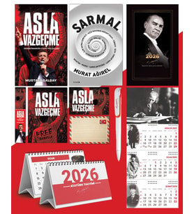 Asla Vazgeçme - Ayraç - Kartpostal - Poster - Sarmal -  2026 Ajanda Gazi Paşa - İmza Duvar Takvimi - Masa Takvimi