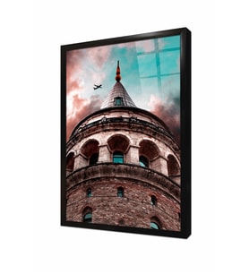 Tablosan Galata Kulesi İstanbul Çerçeveli Cam Tablo