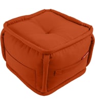 PuffyMod Dekoratif Kare Puf Orta Sehpa Ayak Uzatma Puf 40x32 cm (Kiremit)