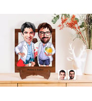 BK Gift Kişiye Özel Kankalar Karikatürlü Ahşap Standlı 3D Biblo-2 (Beyaz)