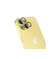 Apple iPhone 15 Uyumlu Zore Safir CL-15 Parmak İzi Bırakmayan Anti-Reflective Kamera Lens Koruyucu (Sarı)