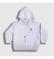Presmono Unisex Çocuk Beyaz Kite Girl Uçurtma Kapüşonlu Sweatshirt 288390tt