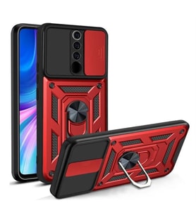 Coverzone Xiaomi Redmi Note 8 Pro ?le Uyumlu PhoenixShield S�rg�l� Sistem Kamera Korumal? Kapak Tam Koruma Manyetik Vega Kapak K?rm?z?