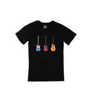 Rock Gitar Tasarımlı Siyah Tişört