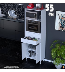 Eliusta Ilgın 55 cm Kahve Köşesi Çok Amaçlı Mutfak, Bakliyat ve Fırın Dolabı Banyo Dolabı 55x181x32 cm