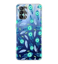 PrintiFy Oppo A74 4G ile Uyumlu Nazar Boncuğu 3 Baskılı Kamera Korumalı Şeffaf Silikon Kılıf