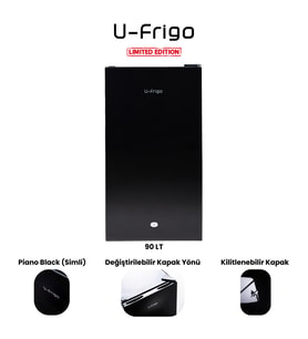 U-Frigo 90 Lt 12-24v Marin/karavan Kompresörlü Buzdolabı Temperli Cam Kapak Limited Edition Siyah
