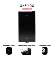 U-Frigo 90 Lt 12-24v Marin/karavan Kompresörlü Buzdolabı Temperli Cam Kapak Limited Edition Siyah