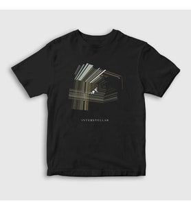 Presmono Unisex Çocuk Siyah Tesseract Film interstellar T-Shirt 245798tt