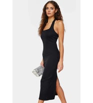 Midi Elbise Esnek Örme Kumaş Bodycon Kalıp Günlük Stil Kaliteli İşçilik Seçkin Malzeme